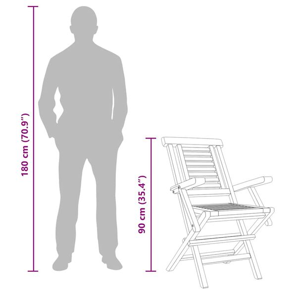 vidaXL كراسي حديقة قابلة للطي 4 ق 56x63x90 سم خشب ساج صلب