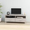 vidaXL خزانة تلفزيون أبيض 106×40×40 سم خشب صنوبر صلب