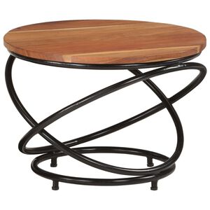 طاولة قهوة VidaXL قطر 55x40 سم من الخشب الصلب أكاسيا