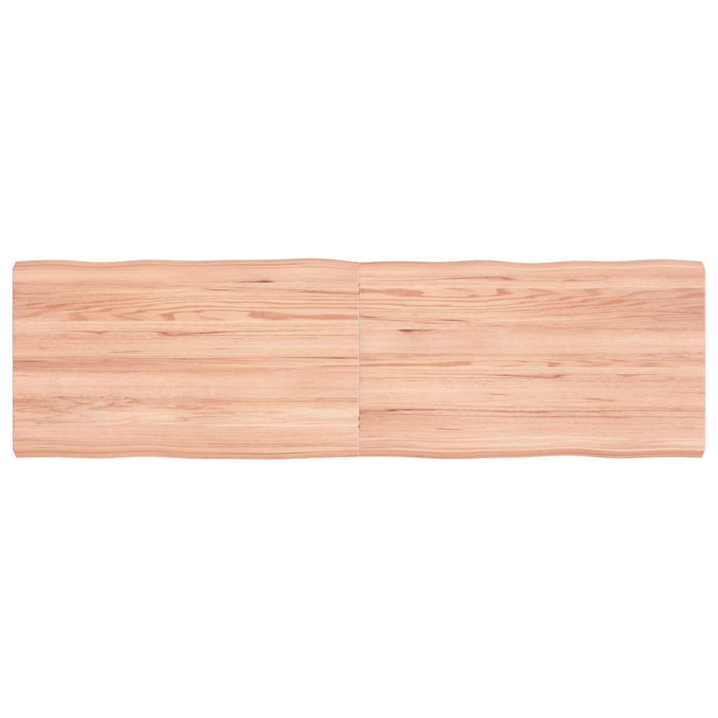 vidaXL سطح طاولة لون بني فاتح 140*40*(2-4) سم خشب صلب معالج وحواف خام