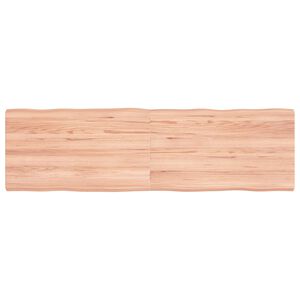 vidaXL سطح طاولة لون بني فاتح 140*40*(2-4) سم خشب صلب معالج وحواف خام
