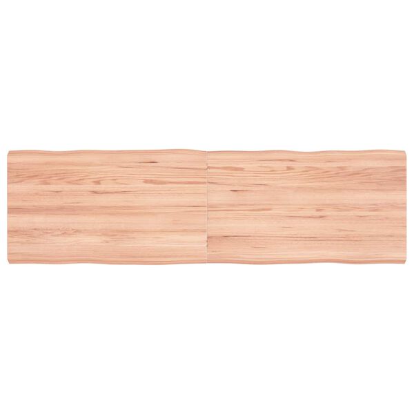 vidaXL سطح طاولة لون بني فاتح 140*40*(2-4) سم خشب صلب معالج وحواف خام