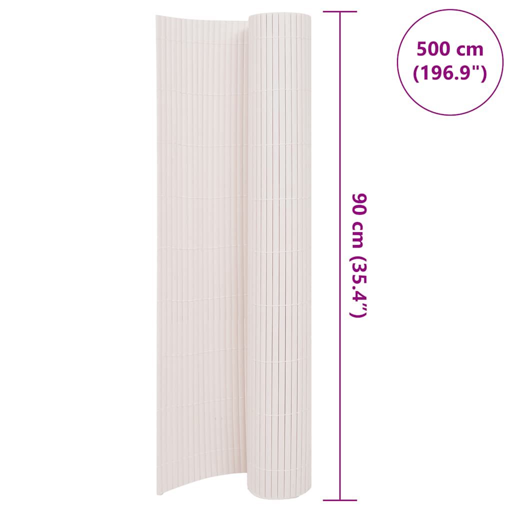vidaXL سياج حديقة ذو وجهين 90×500 سم أبيض