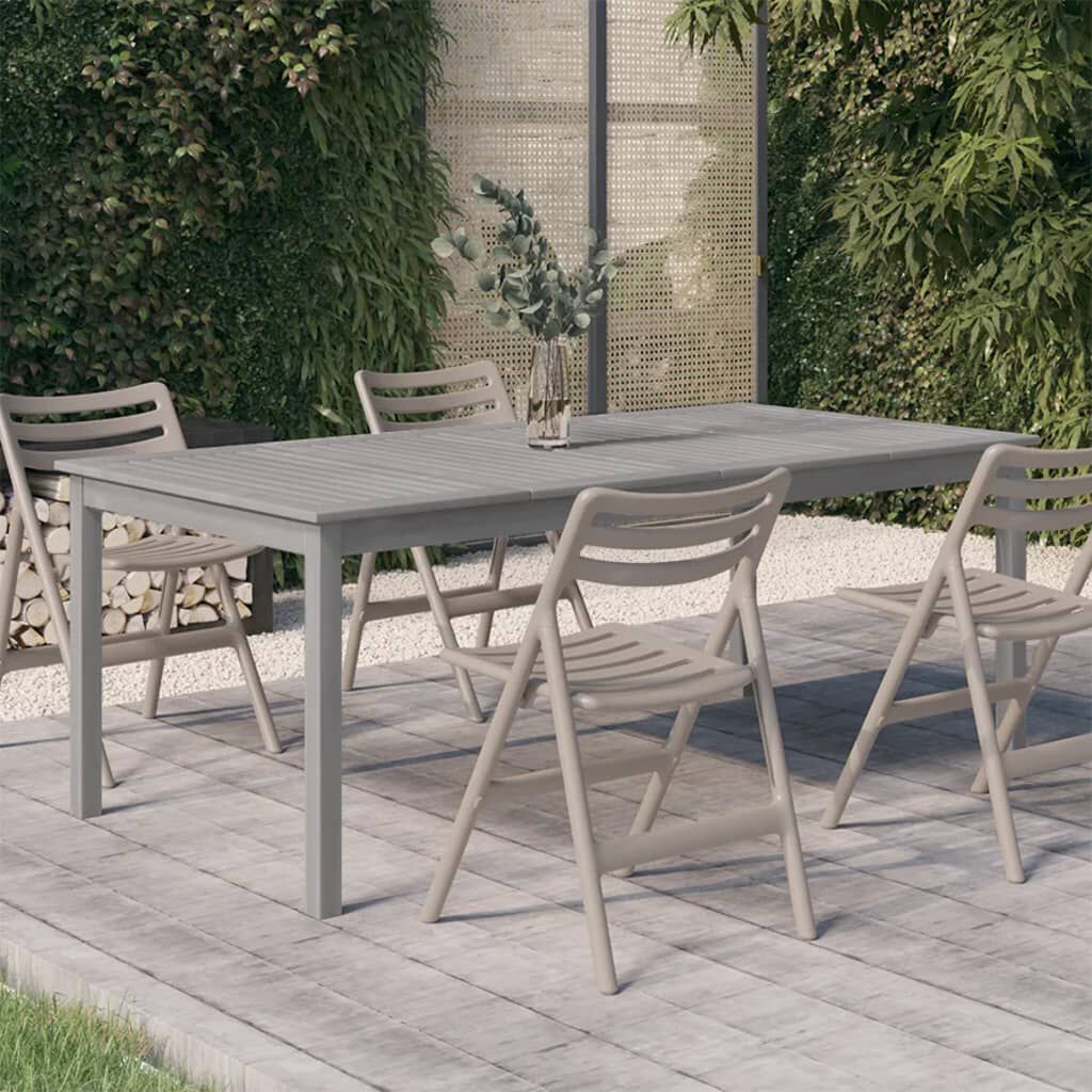 vidaXL طاولة حديقة رمادي 200×100×75 سم خشب أكاسيا صلب