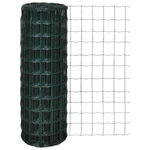 vidaXL سياج يورو فولاذ 0,8x25 متر أخضر