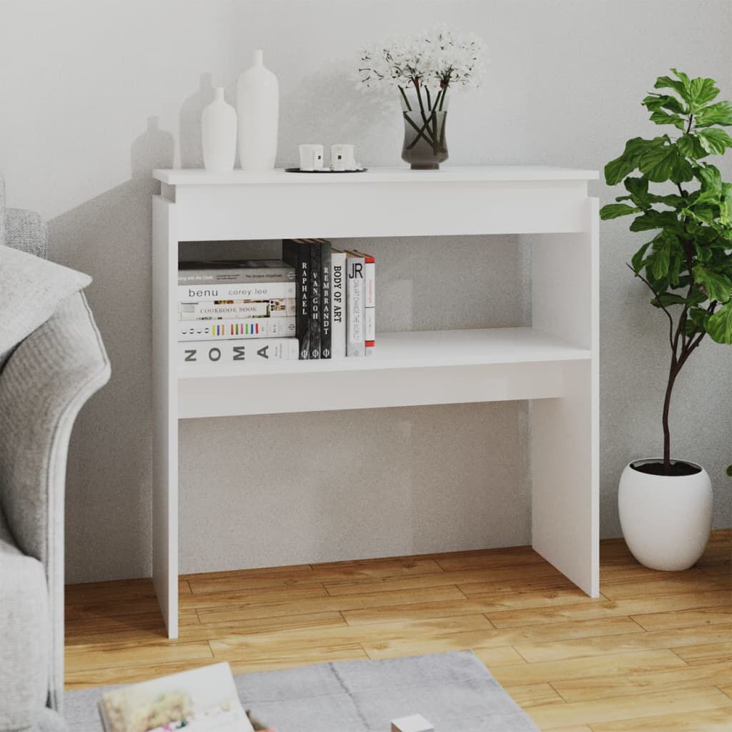 vidaXL طاولة كونسول لون أبيض 80×30×80 سم خشب صناعي