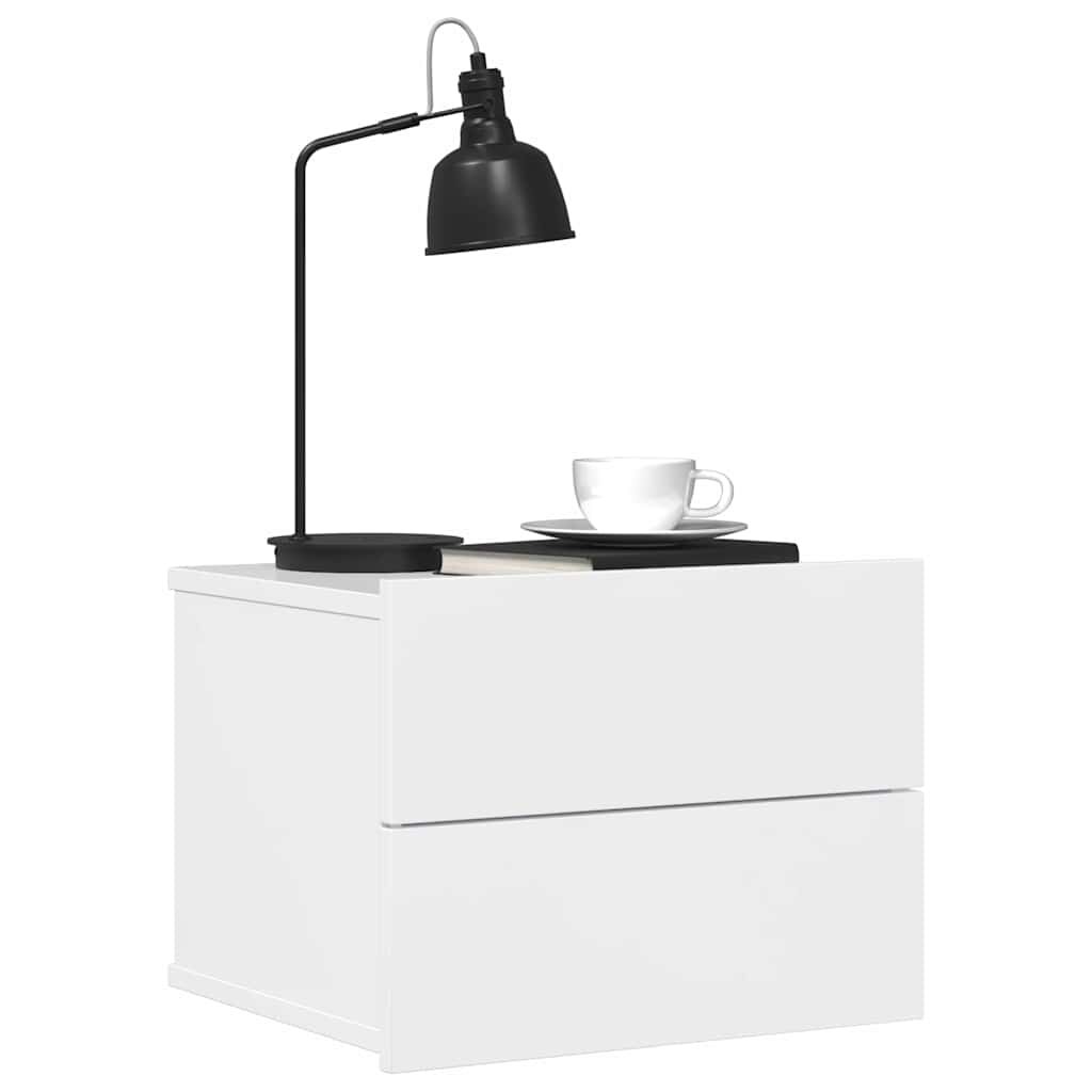 vidaXL خزانات جانب السرير 2ق لون أبيض لامع جدًا 40×30×30 سم خشب صناعي