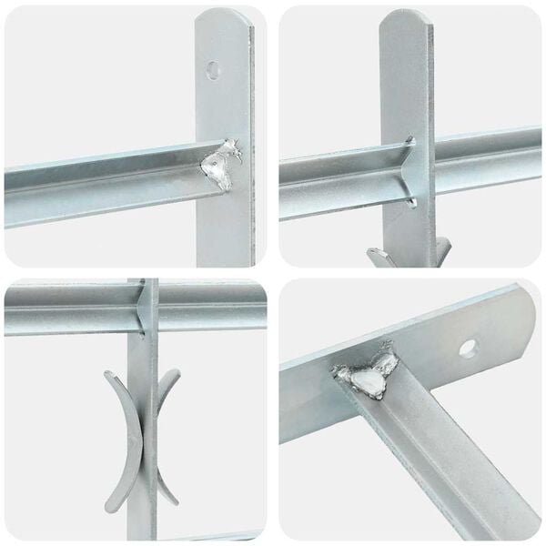 vidaXL شبكة أمان قابلة للتعديل للنوافذ مع 2 قضيب مستعرض 500-650 ملم