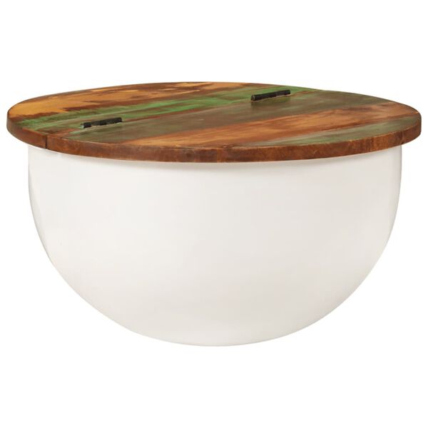 vidaXL طاولة قهوة أبيض 50×27 سم خشب مستصلح صلب