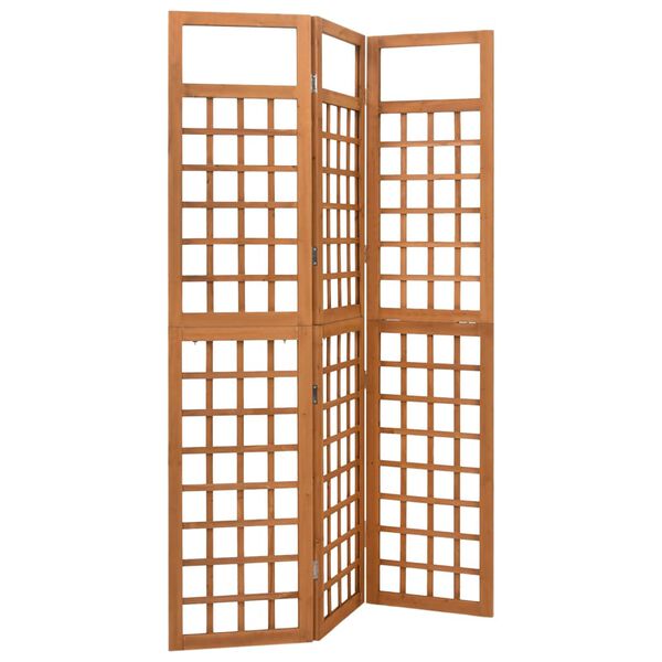 vidaXL مقسم غرفة/تعريشة 3 ألواح خشب أكاسيا صلب 121×180.5 سم