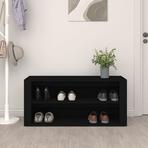 حامل أحذية VidaXL أسود 100x35x45 سم خشب صناعي