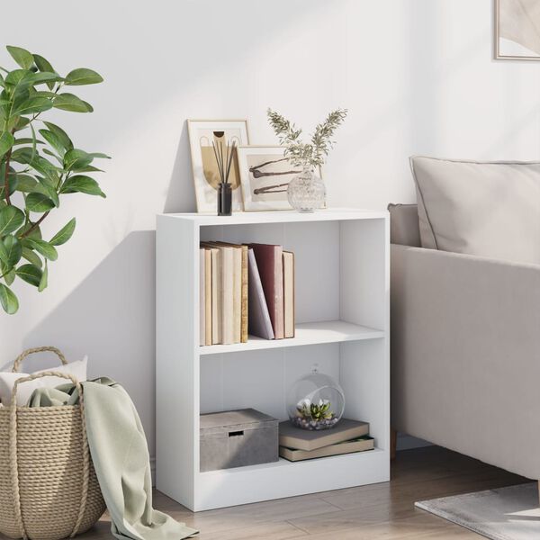 vidaXL رف كتب أبيض 60×24×76 سم خشب صناعي