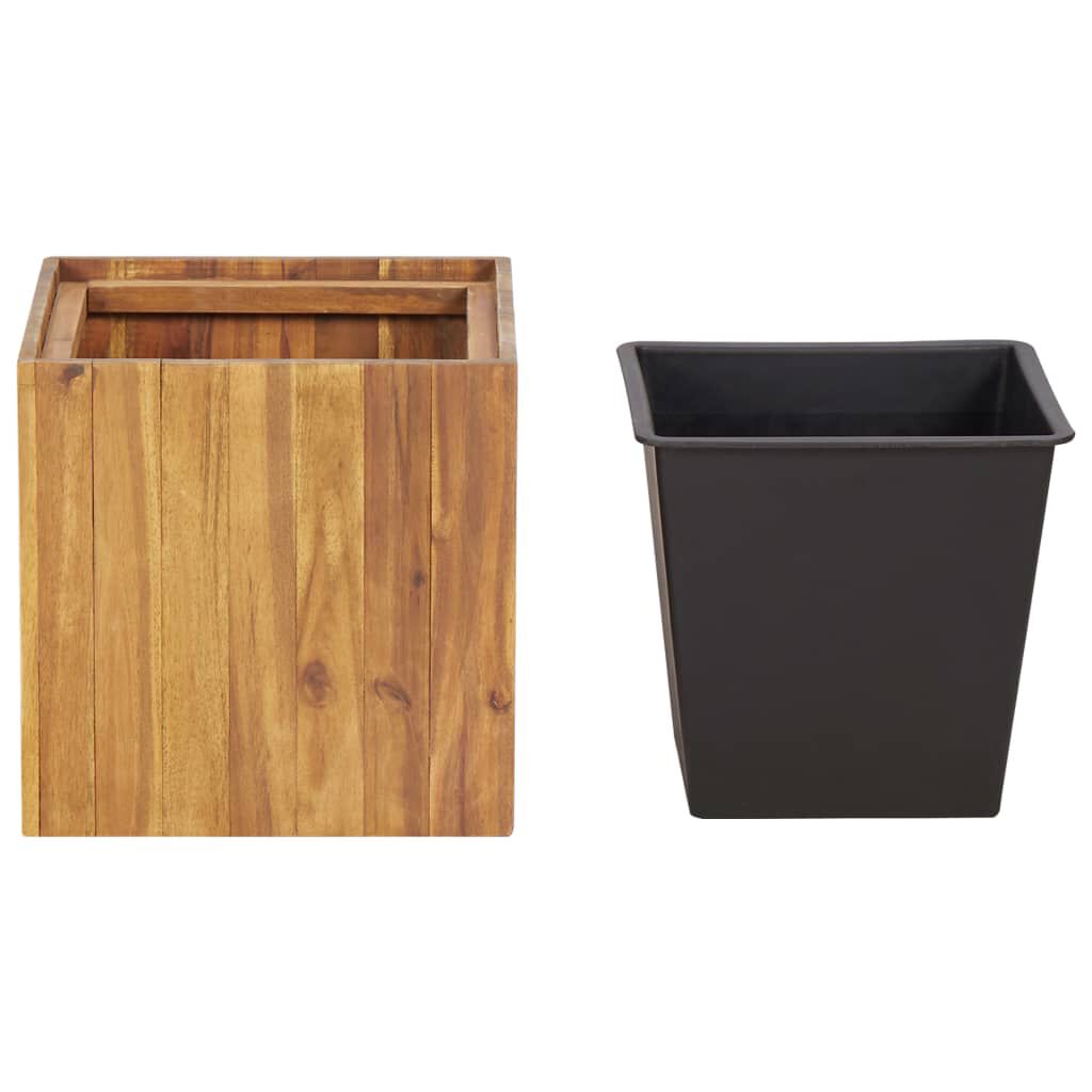 vidaXL حوض حديقة مرتفع 33.5×33.5×33.5 سم خشب أكاسيا صلب