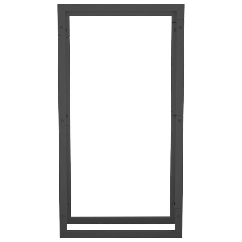 vidaXL حامل حطب لون أسود مطفي 94x28x50 سم فولاذ