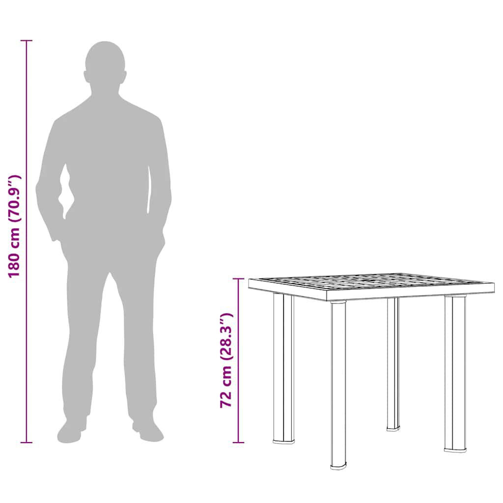 vidaXL طاولة حديقة أبيض 80×75×72 سم بلاستيك