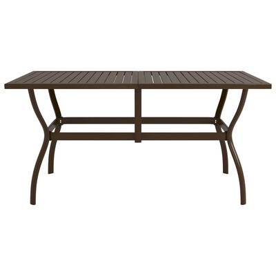 vidaXL طاولة حديقة بني 140×80×72 سم فولاذ