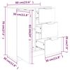 vidaXL خزانة جانبية 60x30x70 سم خشب صناعي أبيض