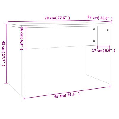 VidaXL طقم طاولة تسريحة لون أسود 141x40x74,5 سم