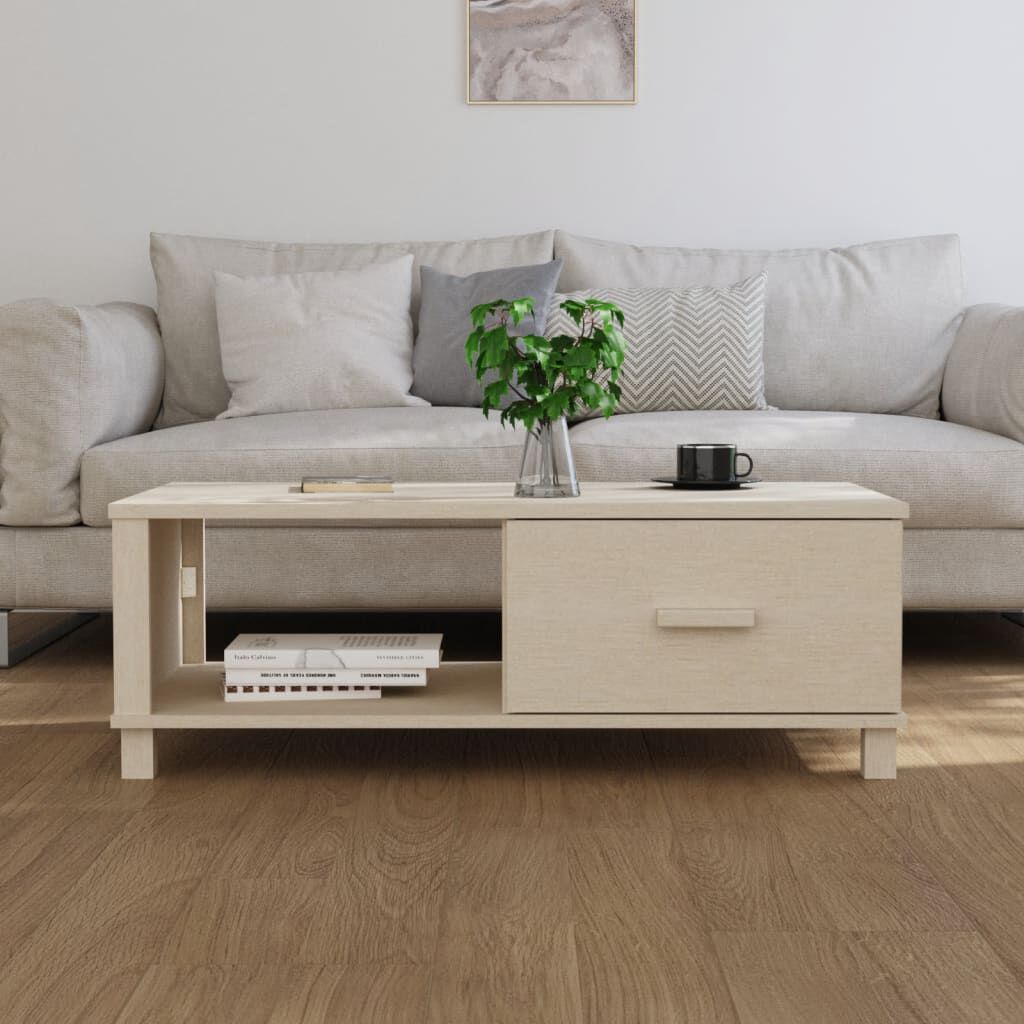 vidaXL طاولة قهوة بني عسلي 100×55×35 سم خشب صنوبر صلب