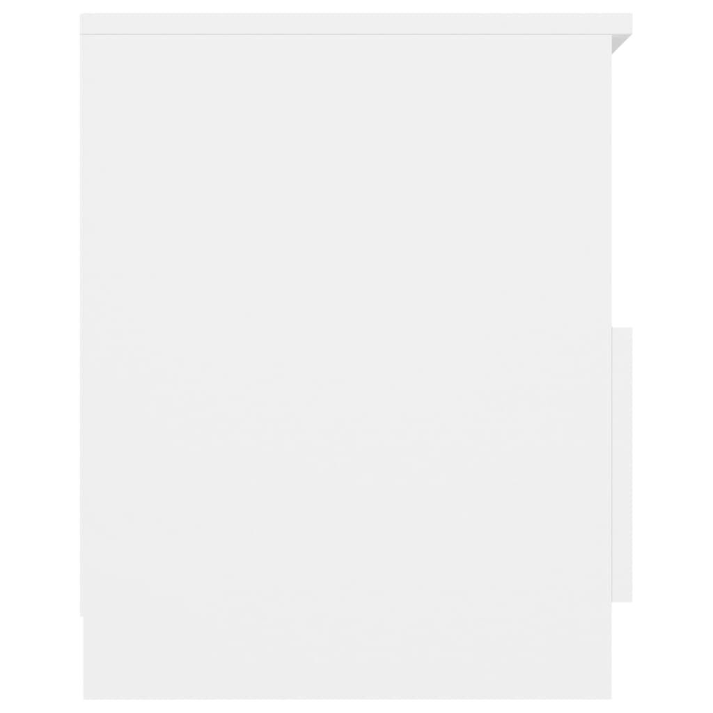 vidaXL خزانات سرير 2ق أبيض 40×40×50 سم خشب صناعي