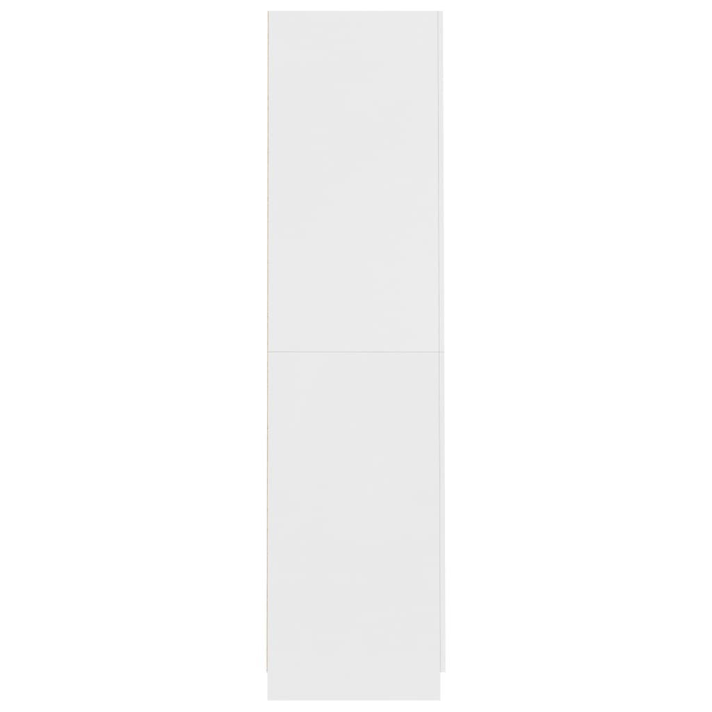 vidaXL خزانة ملابس أبيض 90×52×200 سم خشب حبيبي