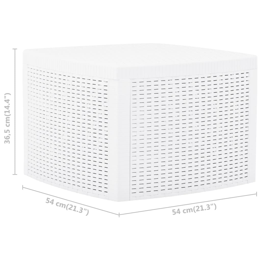 vidaXL طاولة جانبية أبيض 54×54×36.5 سم بلاستيك