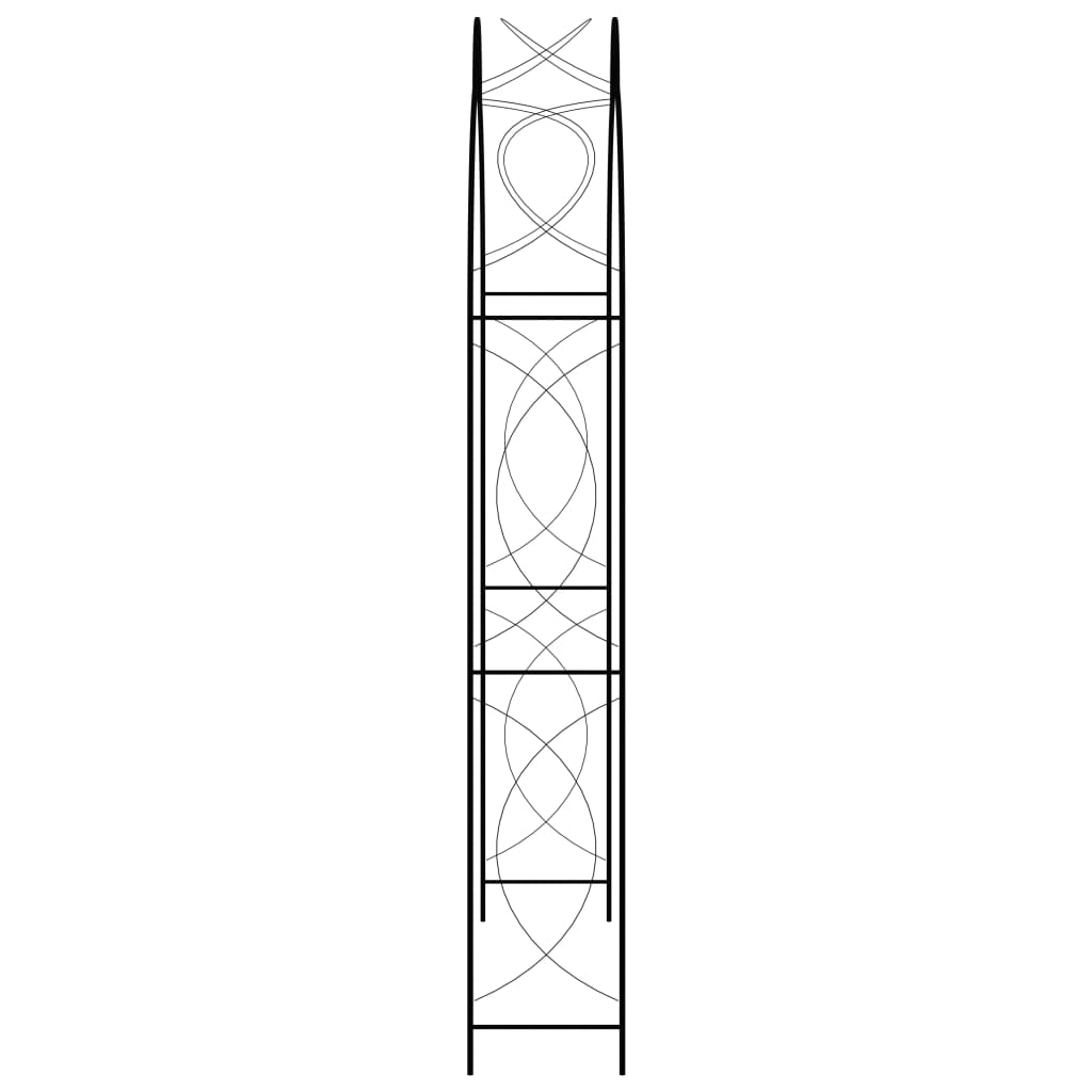 vidaXL قوس حديقة أسود 150×34×240 سم حديد