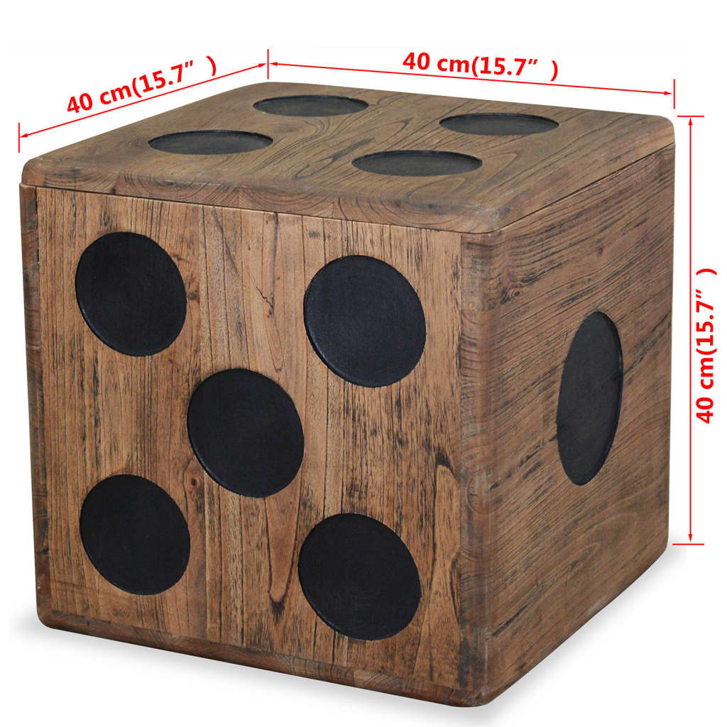 vidaXL صندوق تخزين خشب أرز أبيض 40×40×40 سم تصميم نرد