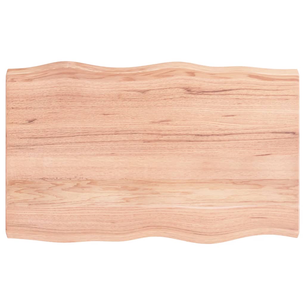 vidaXL سطح طاولة لون بني فاتح 80*50*(2-4) سم خشب صلب معالج وحواف خام