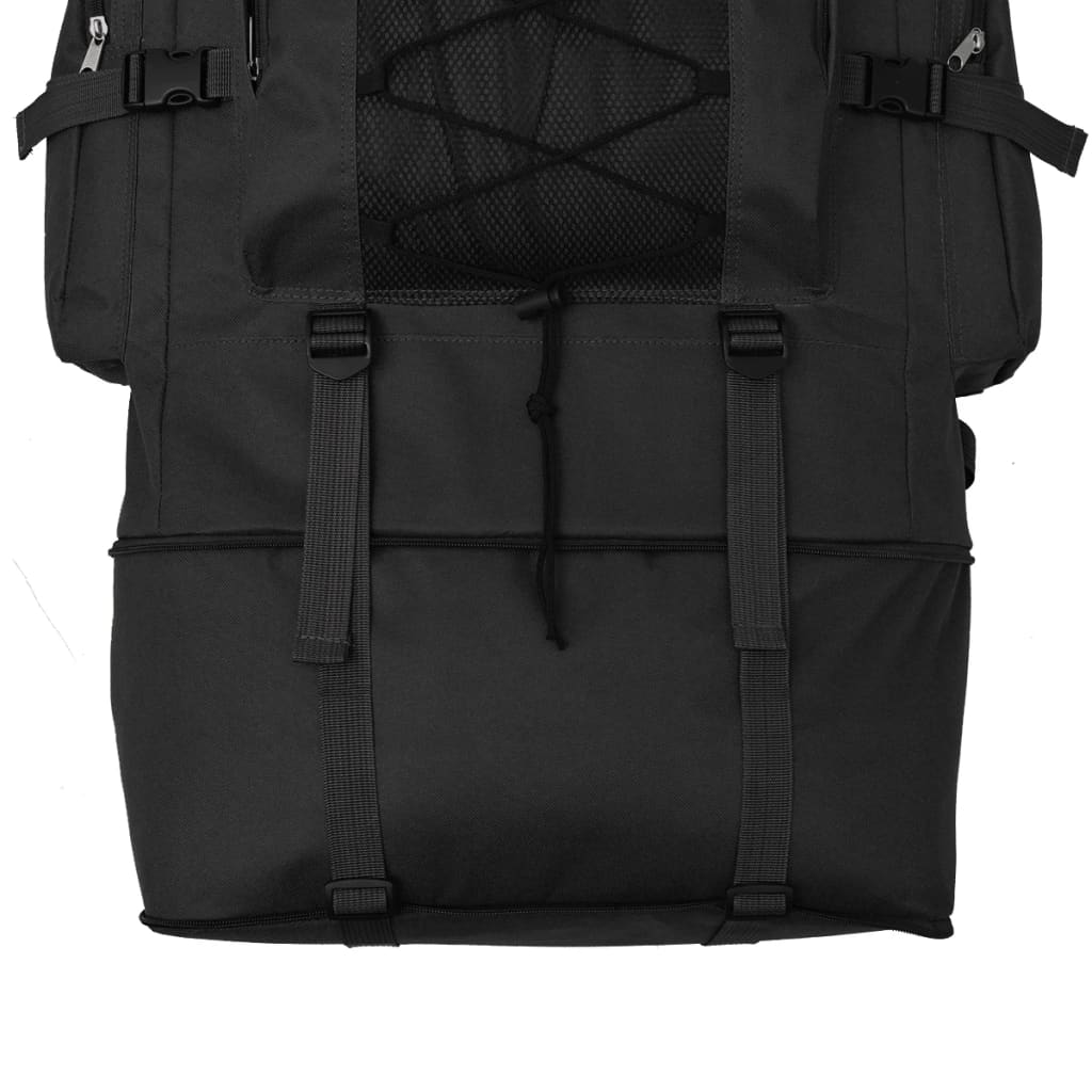 vidaXL حقيبة ظهر طراز عسكري 2 اكس لارج 100 لتر لون أسود