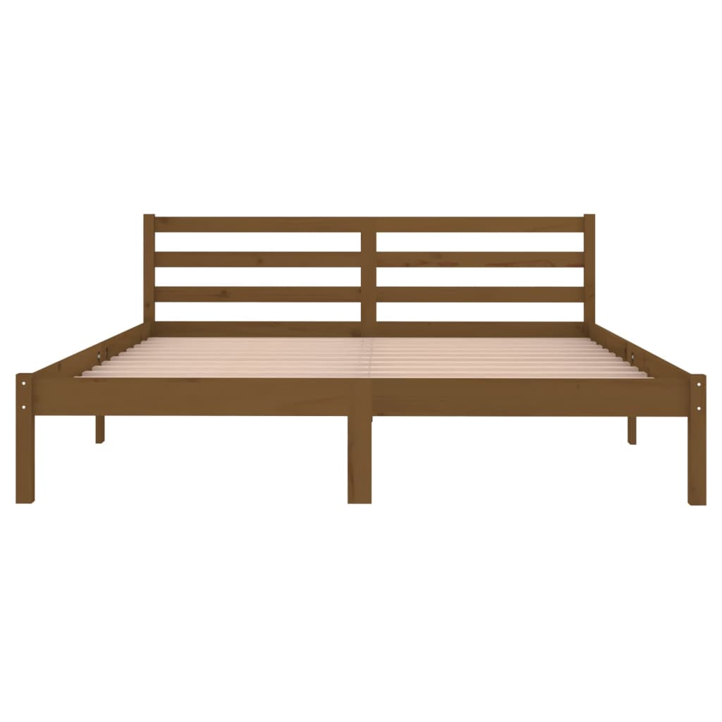 vidaXL إطار سرير خشب صنوبر صلب 160×200 سم بني عسلي