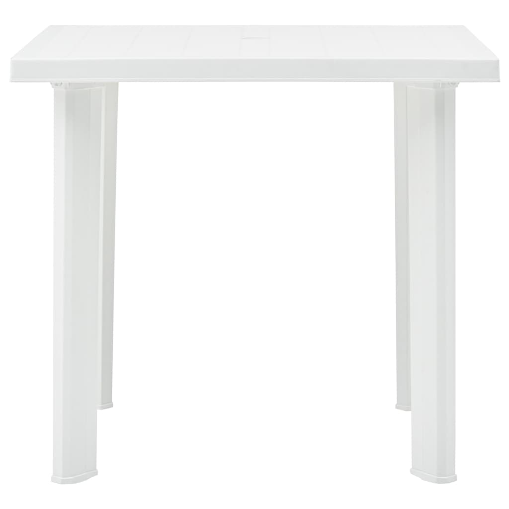 vidaXL طاولة حديقة أبيض 80×75×72 سم بلاستيك