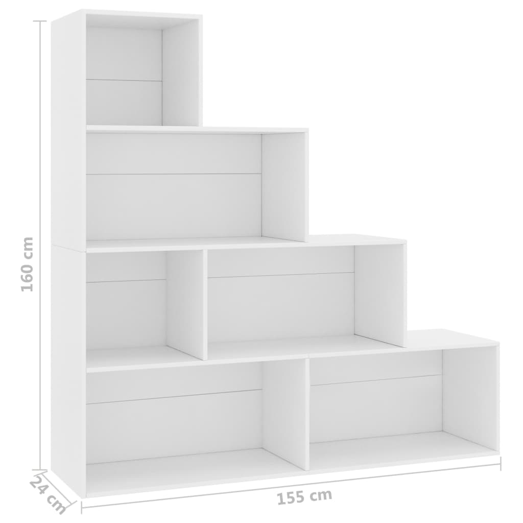 vidaXL خزانة كتب/فاصل غرفة أبيض 155×24×160 سم خشب مضغوط