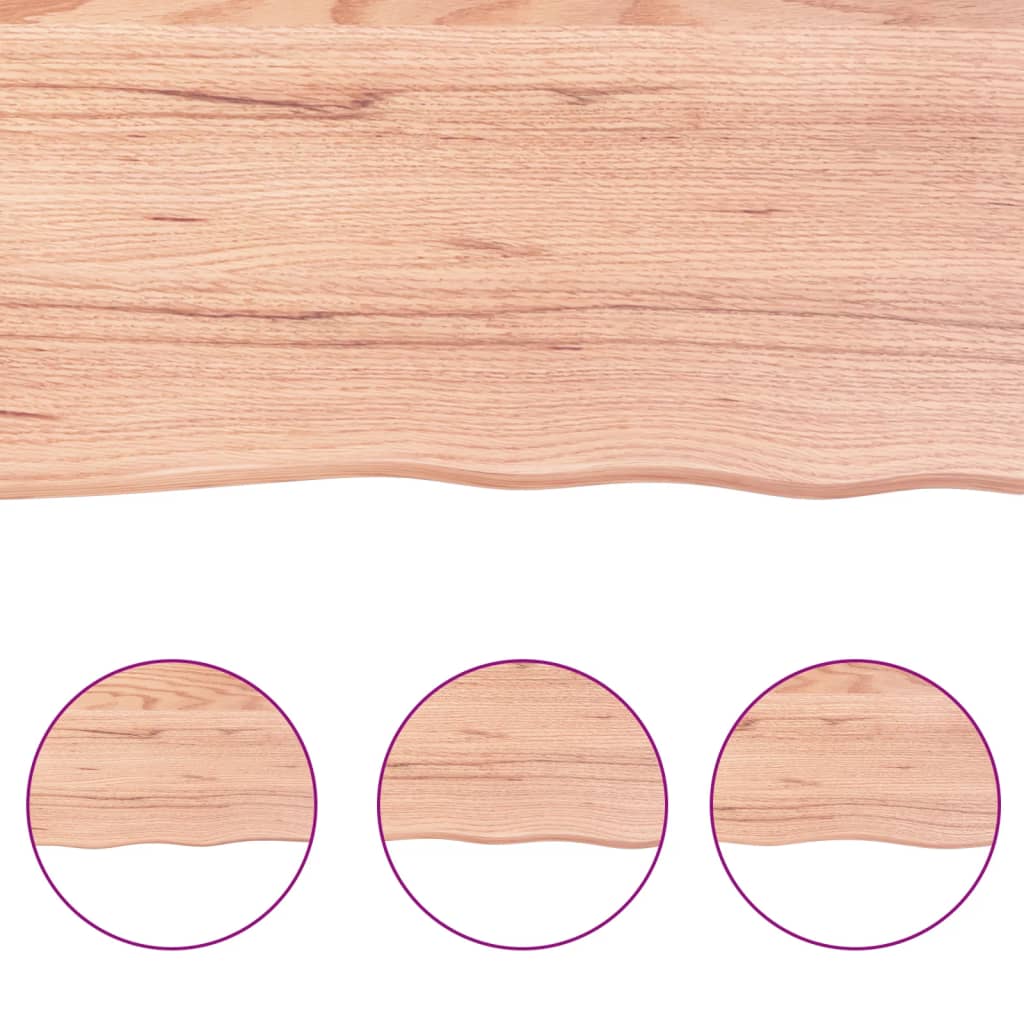 vidaXL سطح طاولة لون بني فاتح 80*60*(2-4) سم خشب صلب معالج وحواف خام