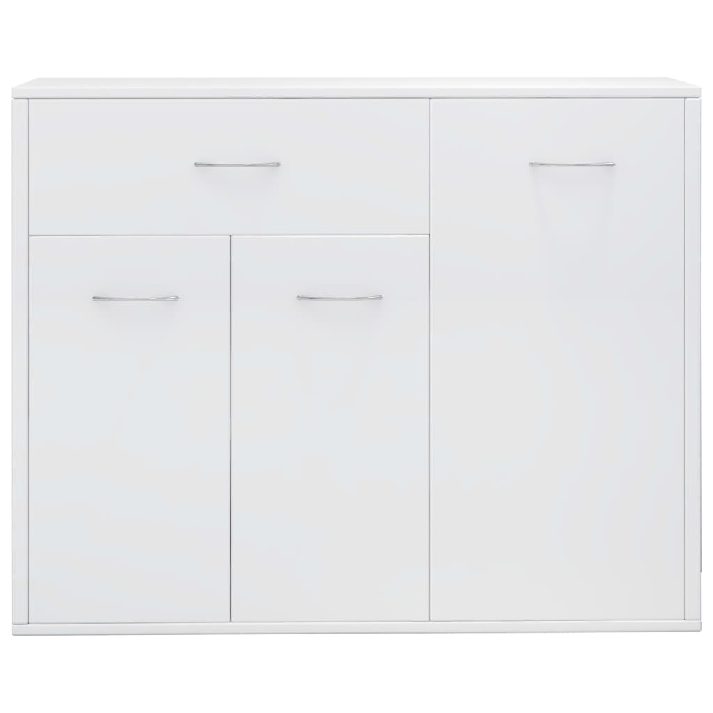 vidaXL خزانة جانبية أبيض لامع 88×30×70 سم خشب حبيبي