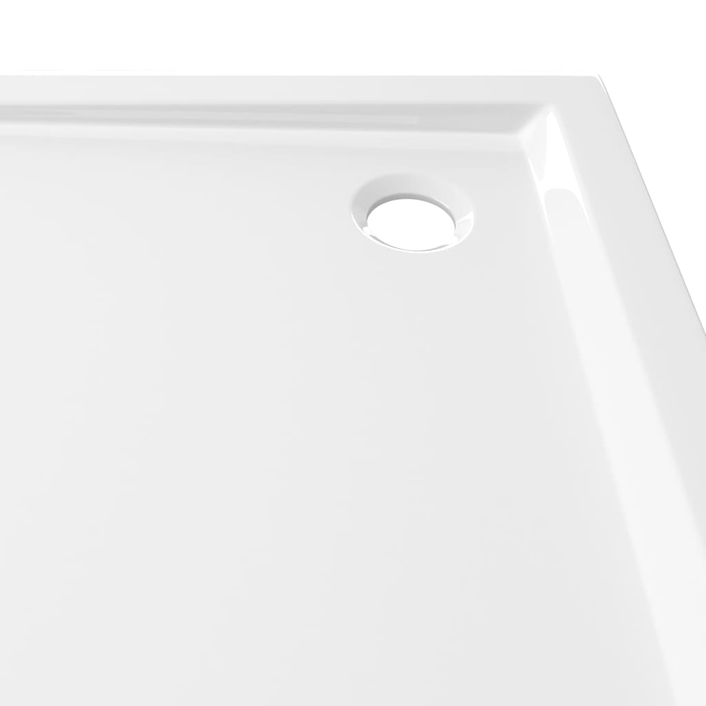 vidaXL قاعدة دش ABS مربعة لون أبيض 80 × 80 سم