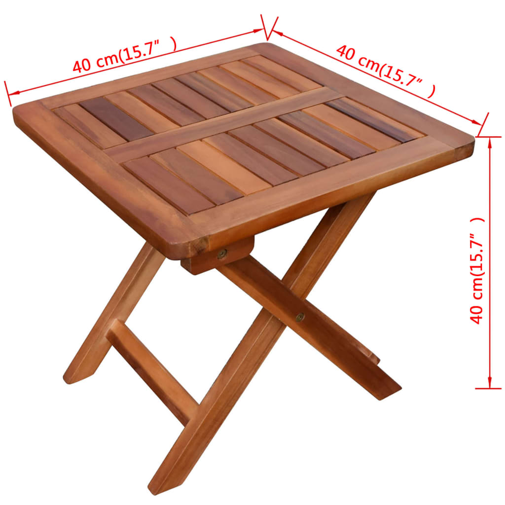 vidaXL كرسي تشمس 2 ق مع طاولة خشب أكاسيا صلب (42592+42594)