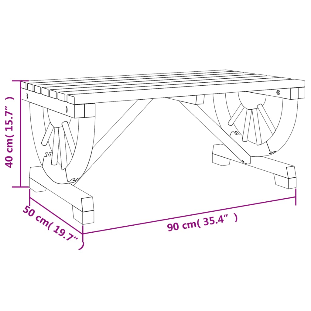 vidaXL طاولة قهوة حديقة 40x50x90 سم خشب التنوب الصلب