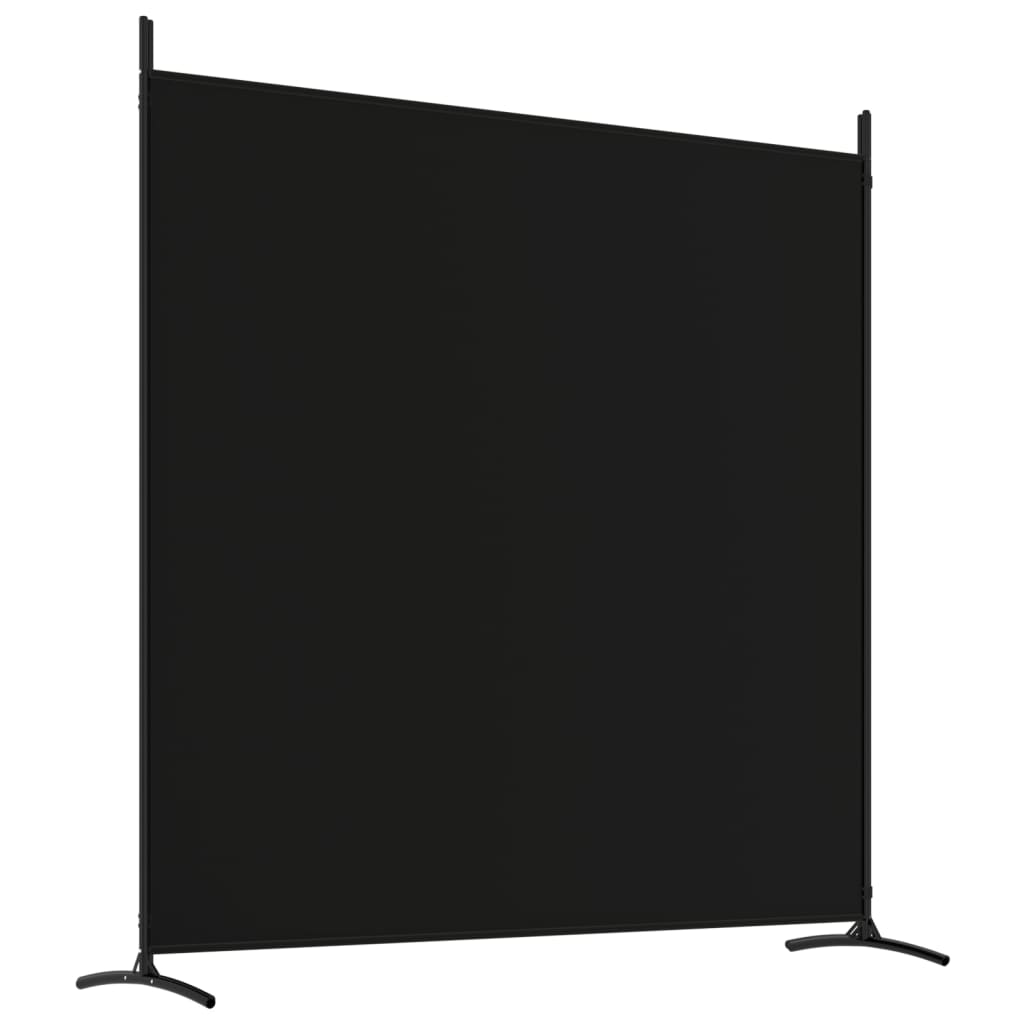 vidaXL مقسم غرفة 4-ألواح أسود 698×180 سم قماش