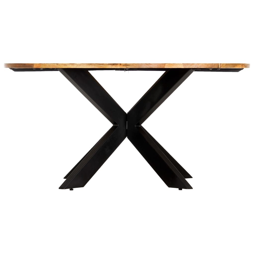 vidaXL طاولة طعام مستديرة الشكل 150×76 سم خشب المانجو الصلب