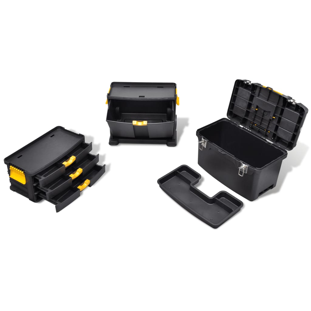 vidaXL حقيبة أدوات صندوق أدوات عربة سهلة الحمل