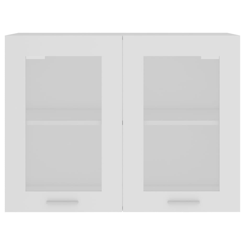 vidaXL خزانة زجاجية معلقة أبيض 80×31×60 سم خشب حبيبي
