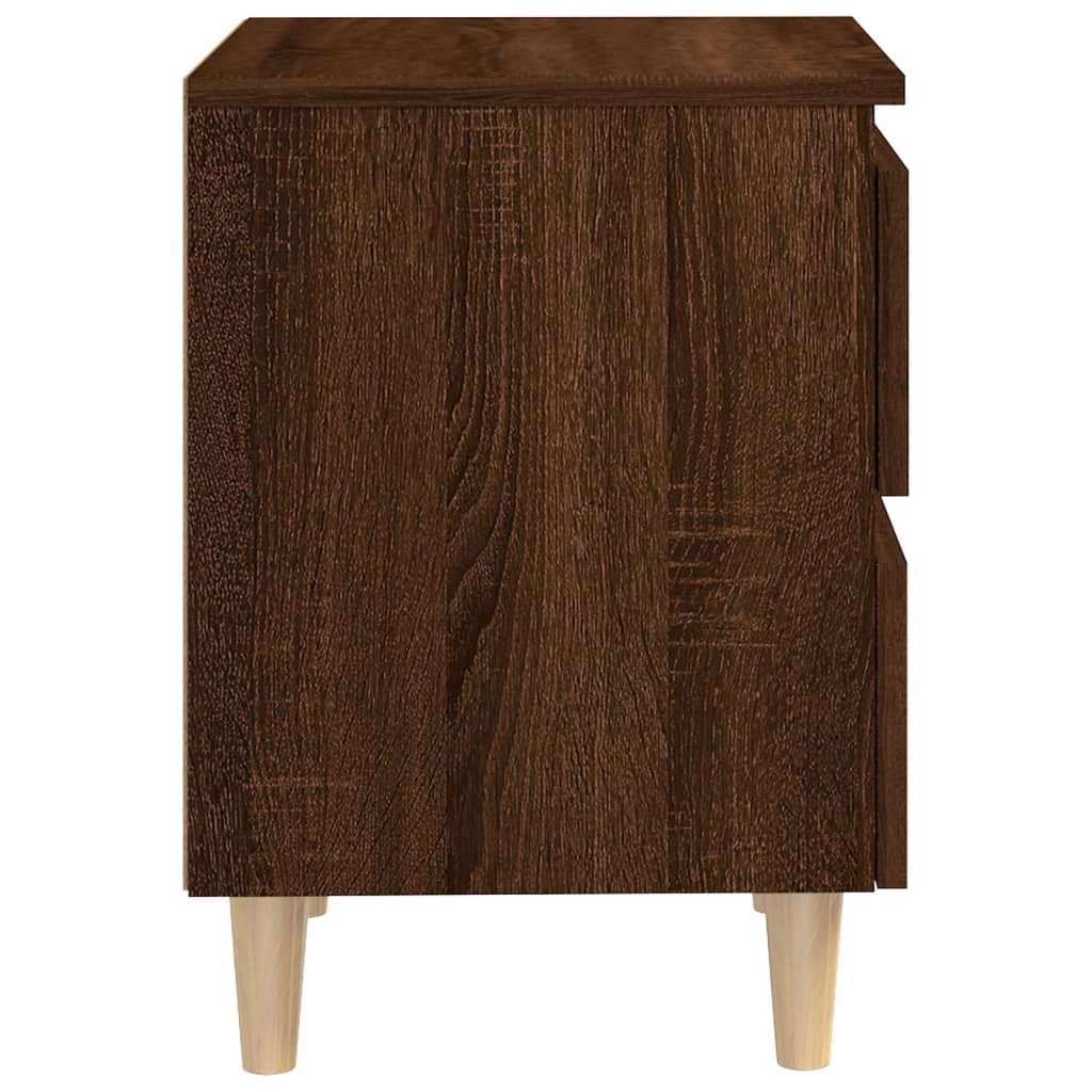 vidaXL خزانة سرير بأرجل خشب صلب أوك بني 40×35×50 سم