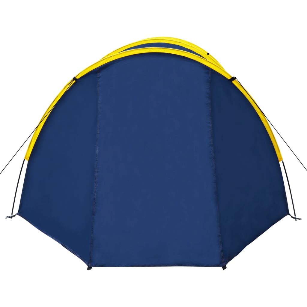 vidaXL خيمة تخييم 4 أشخاص أزرق كحلي/أصفر