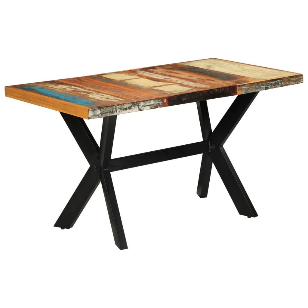 vidaXL طاولة طعام 140×70×75 سم خشب صلب مستصلح