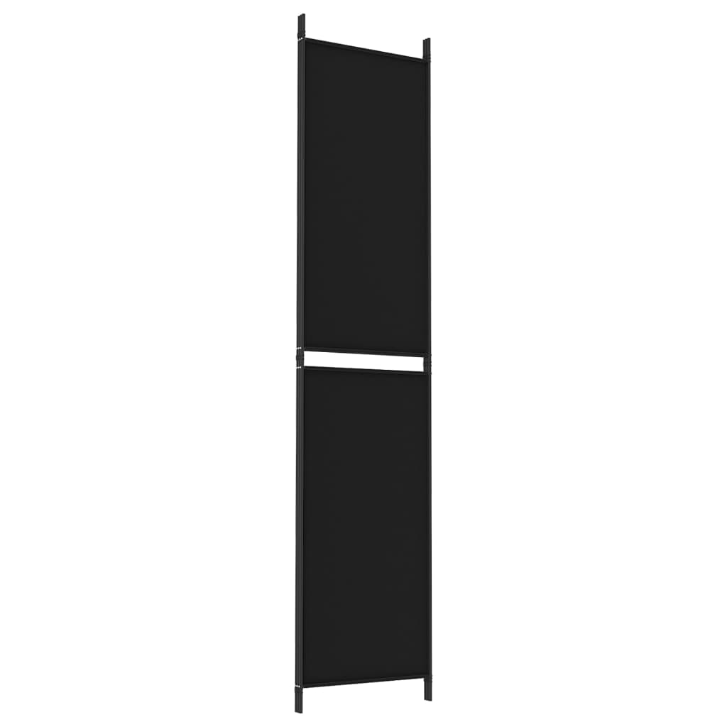 vidaXL مقسم غرفة 3-ألواح أسود 150×220 سم قماش