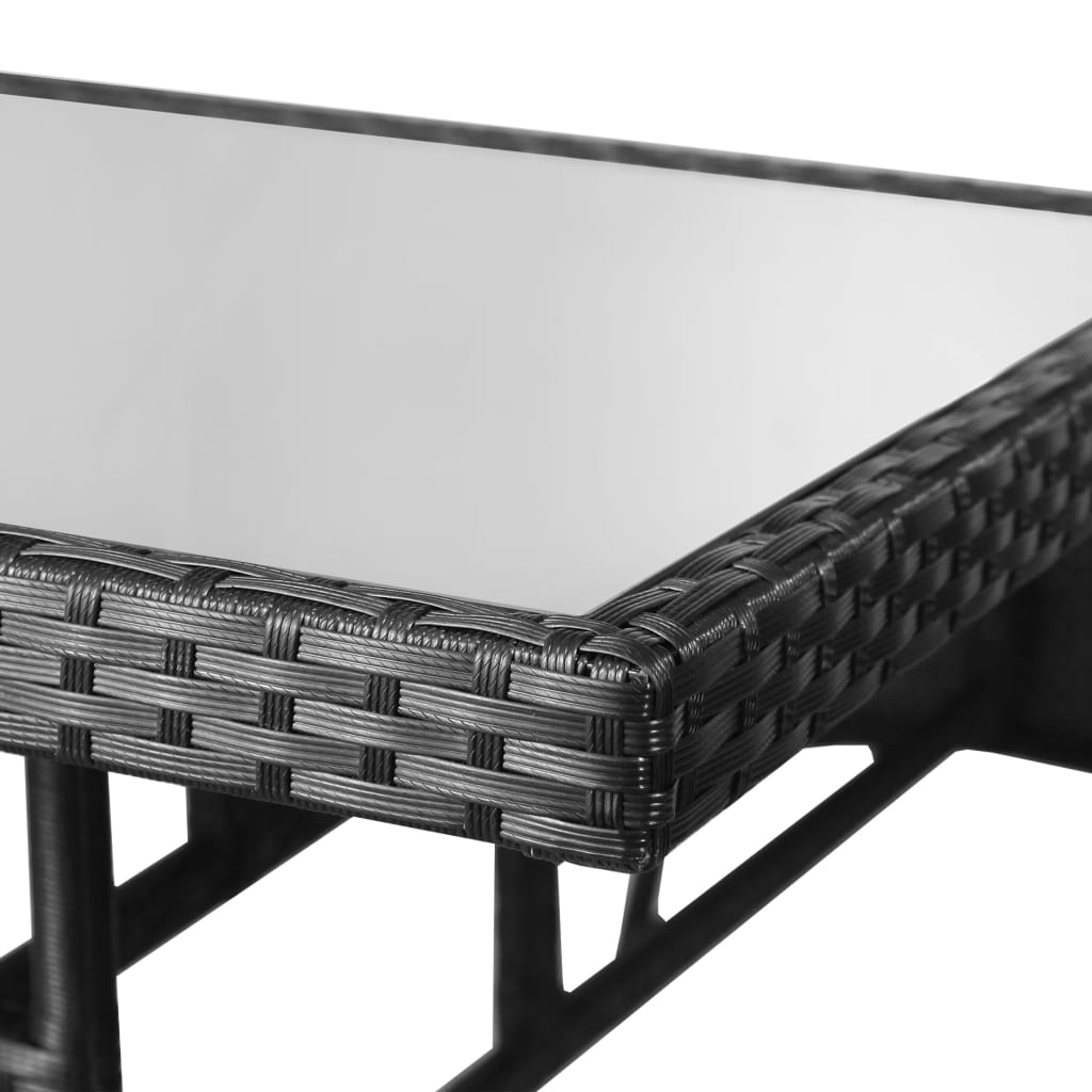 vidaXL طاولة حديقة أسود 80×80×74 سم بولي روطان