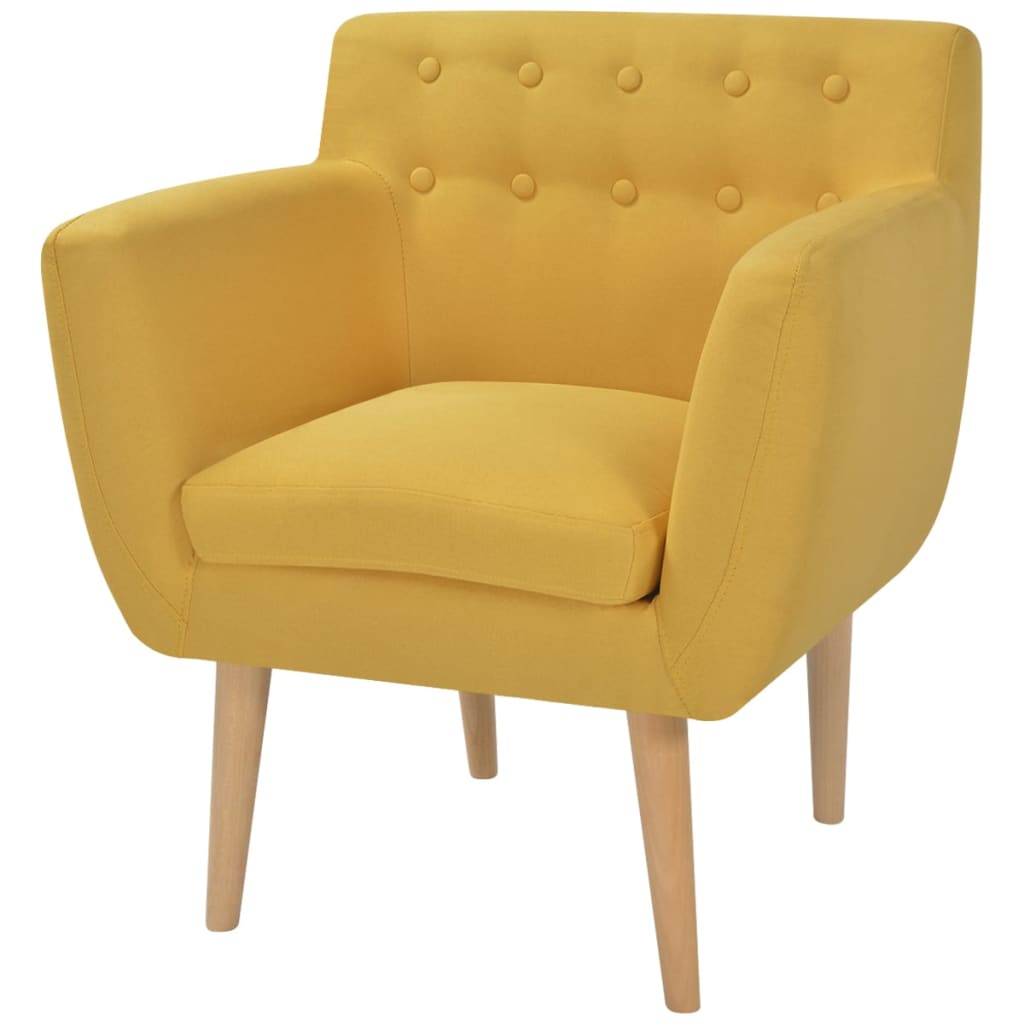 vidaXL كرسي بذراعين قماش أصفر