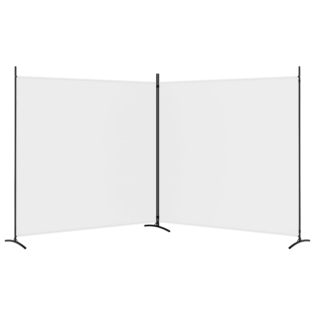 vidaXL مقسم غرفة 2-ألواح أبيض 348×180 سم قماش
