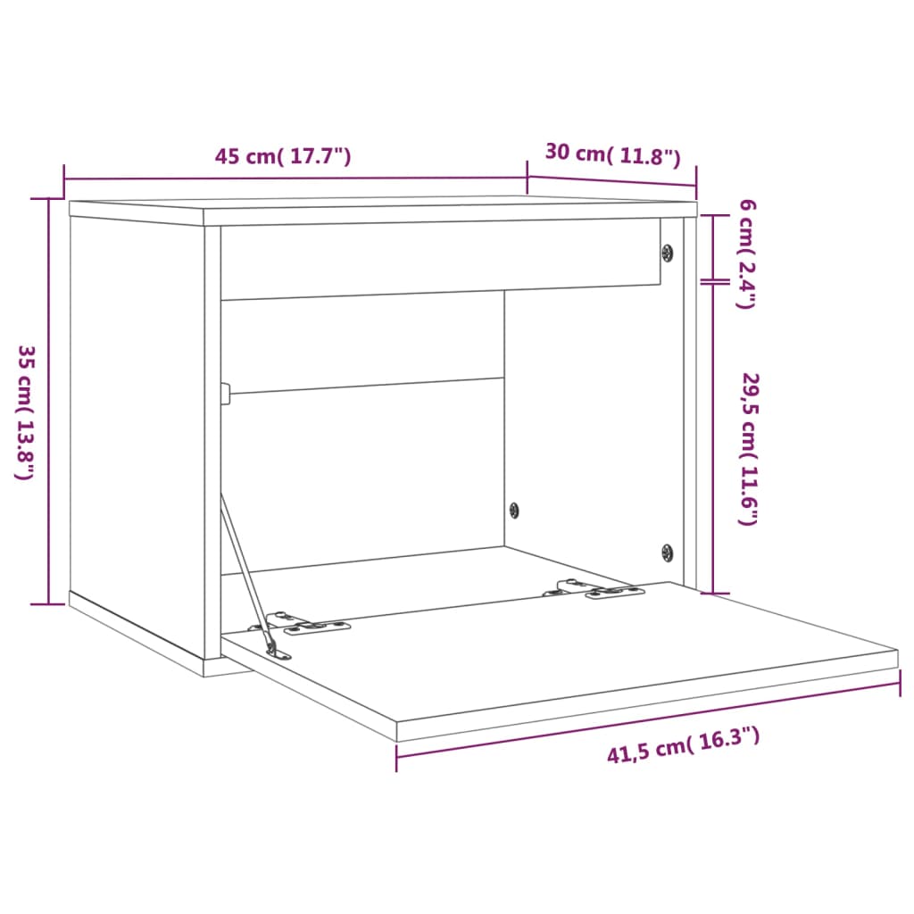 vidaXL خزانات حائط لون أبيض 35x30x45 سم خشب صنوبر صلب